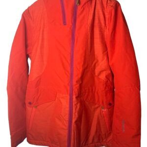 💫BENCH Women’s Winter Coat Bright Orange with Purple Accents Size S